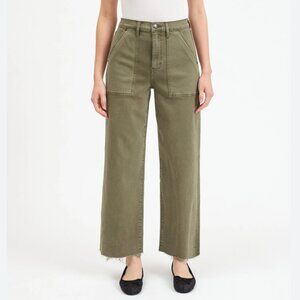 Women DAZE Pleaser Utility High Rise Wide Legs Jeans in Jade Size 27